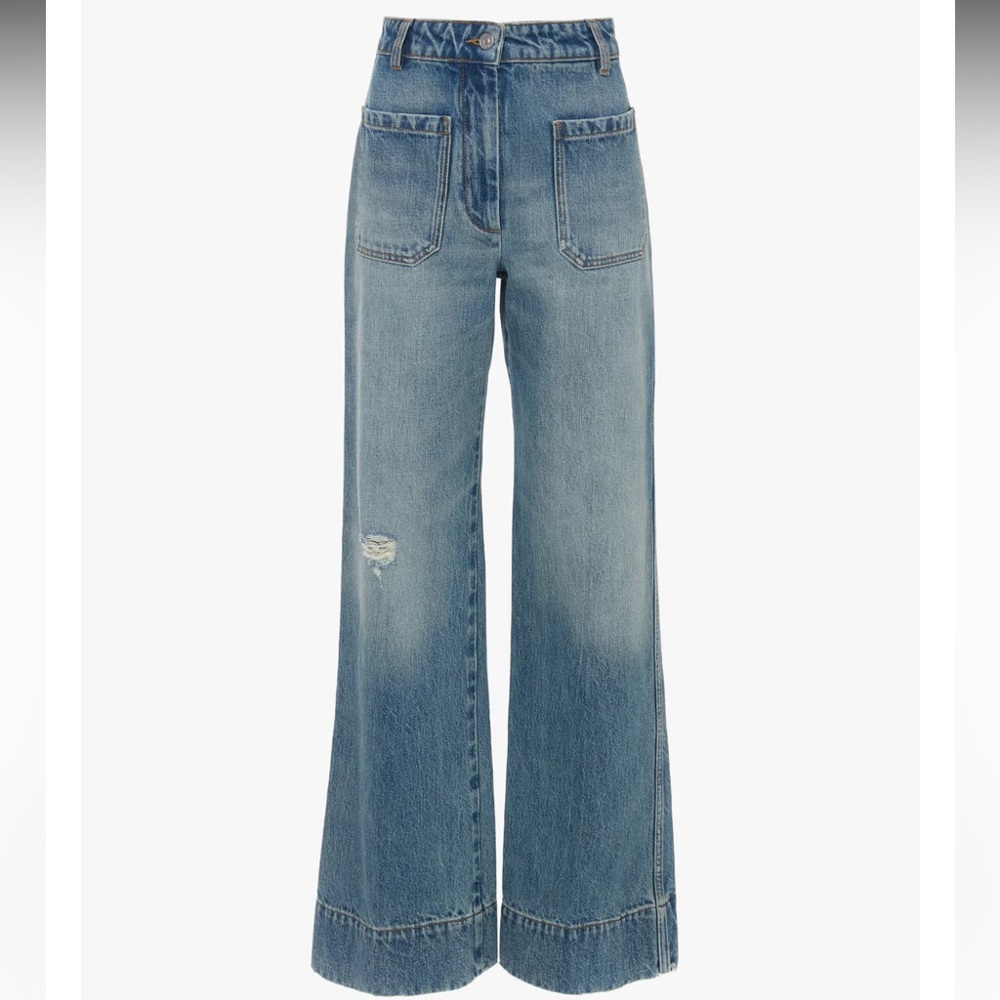 Victoria Beckham Blue Flare & Wide Leg Jeans